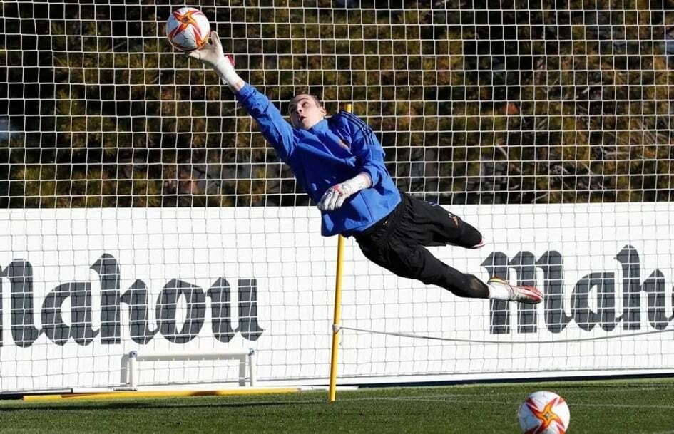 Ukrajinský brankář Realu Madrid Andrij Lunin