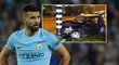 Útočník Manchesteru City Sergio Agüero se zranil při dopravní nehodě