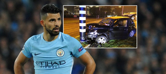 Útočník Manchesteru City Sergio Agüero se zranil při dopravní nehodě