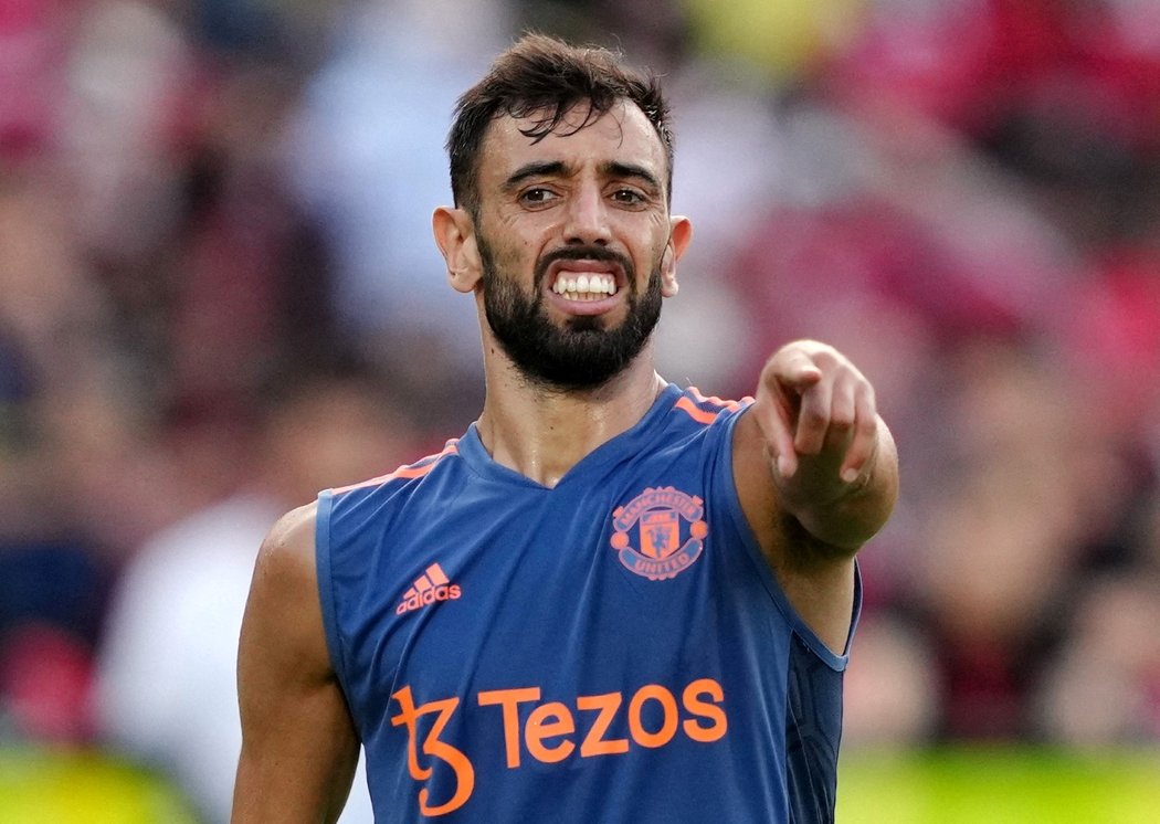 Bruno Fernandes na tréninku Manchester United