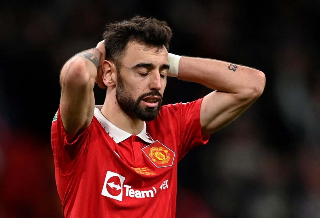 Bruno Fernandes v dresu Manchesteru United