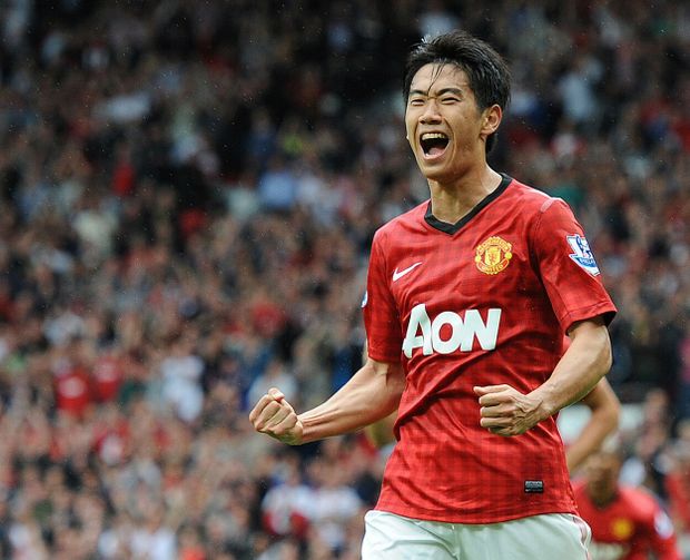 Shinji Kagawa v dresu Manchesteru United Shinji Kagawa v dresu Manchesteru United