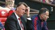 Louis van Gaal na lavičce Manchesteru United