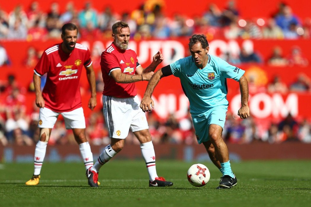 Bývalý český reprezentant Karel Poborský v dresu Manchesteru United