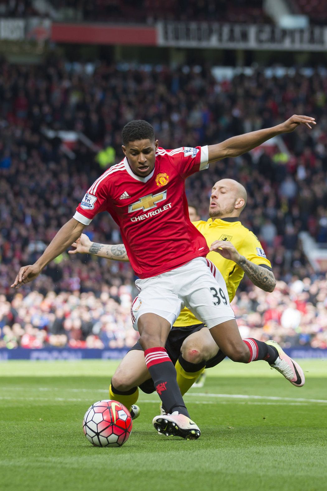 Marcus Rashford v dresu Manchesteru United