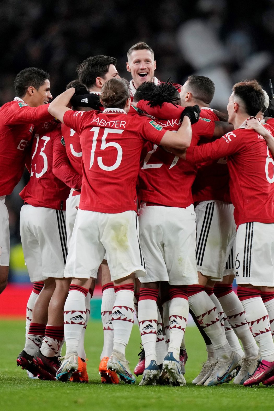 Oslavy hráčů United po triumfu ve finále Ligového poháru