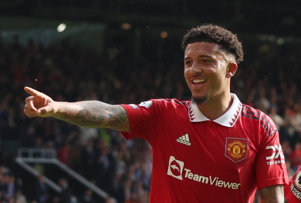Jadon Sancho se raduje ze vstřelené branky Jadon Sancho se raduje ze vstřelené branky