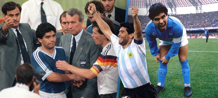 Argentinský fenomén Diego Maradona byl za časů působení v Itálii modlou, po mistrovství světa 1990 ale čelil velké nenávisti