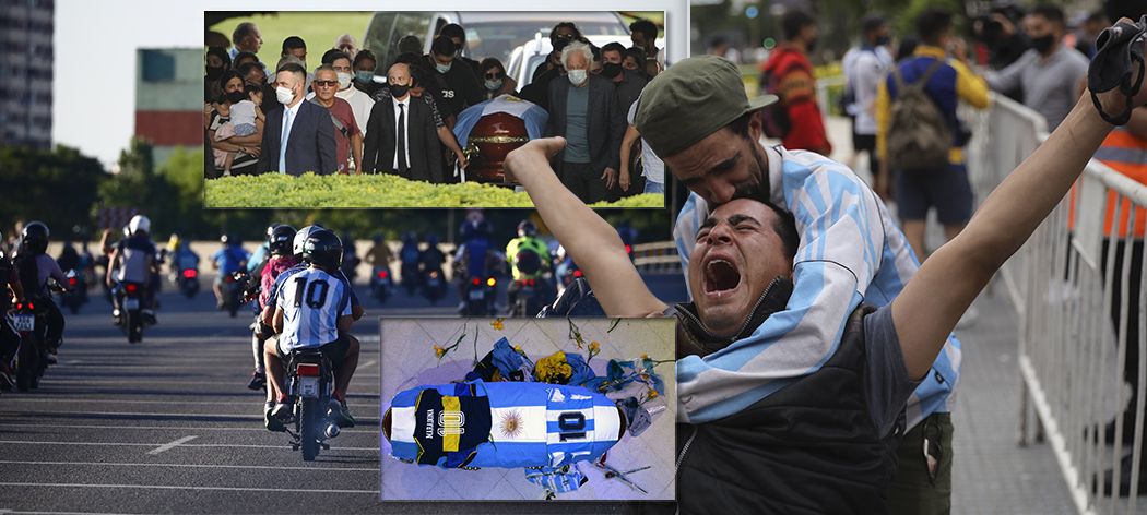 Na hřbitově na předměstí Buenos Aires pohřbili legendárního argentinského fotbalistu Diega Maradonu. Před pohřbem se s ním rozloučily desítky tisíc fanoušků.