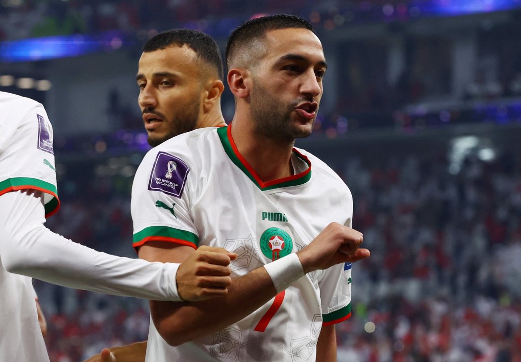 Hakim Ziyech se raduje z gólu