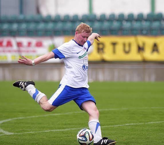 Ladislav Hampl a jeho střelecký pokus.