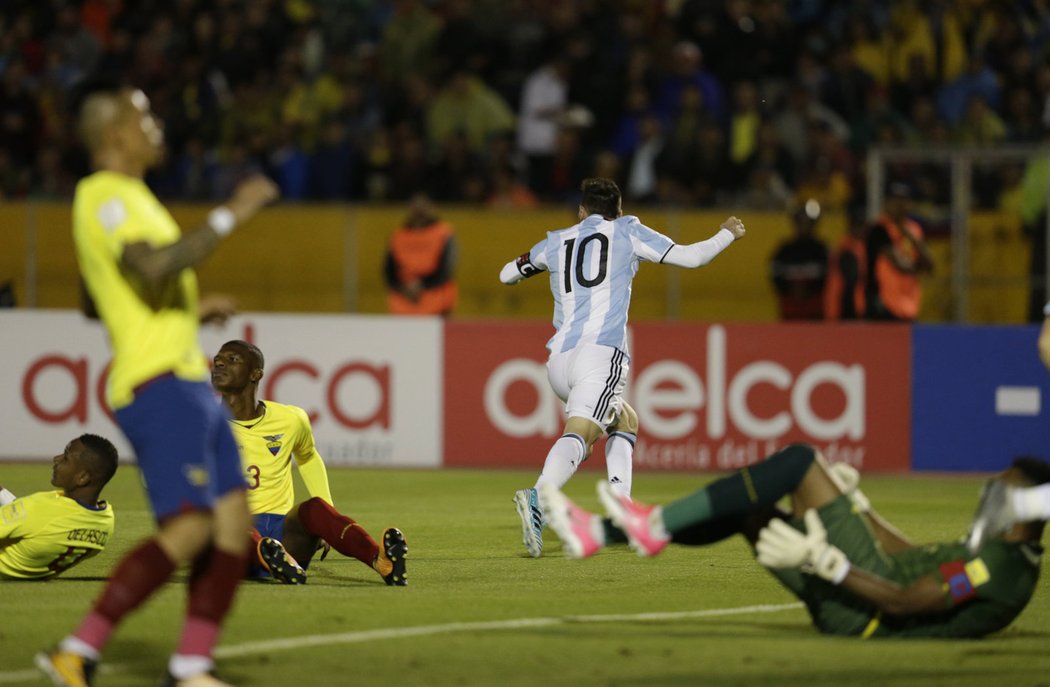 Fotbalisté Argentiny vyhráli v posledním utkání jihoamerické kvalifikace o mistrovství světa v Ekvádoru 3:1