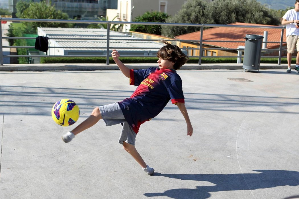 Mladý fotbalista Gabriel Muňiz, který trénuje v akademii Barcelony