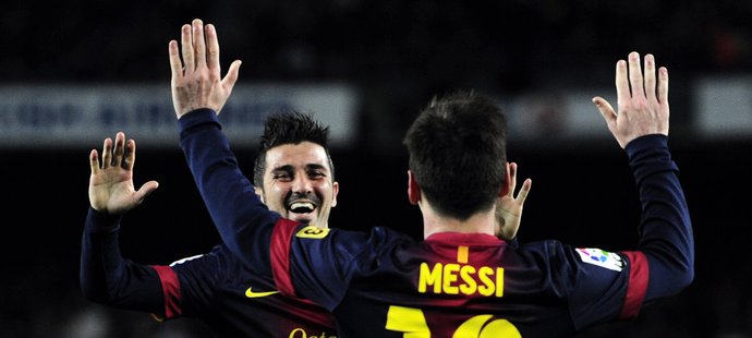 David Villa s Lionelem Messim byli klíčovými postavami v utkání Barcelony s Vallecanem