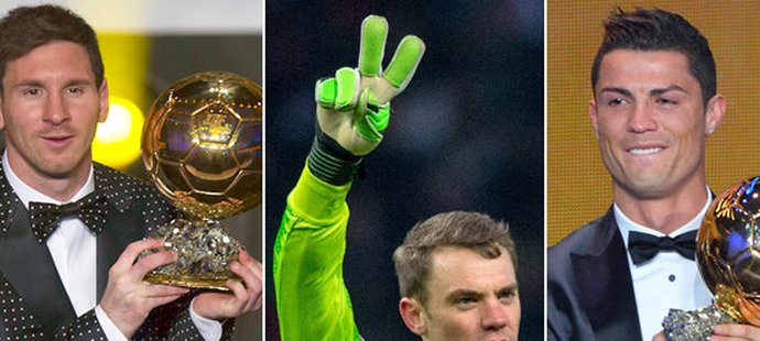Zlatý míč za rok 2014 vyhraje jeden z trojice Messi, Neuer a Ronaldo