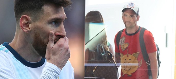 Argentinský útočník Barcelony Lionel Messi si oblékl kontroverzní tričko