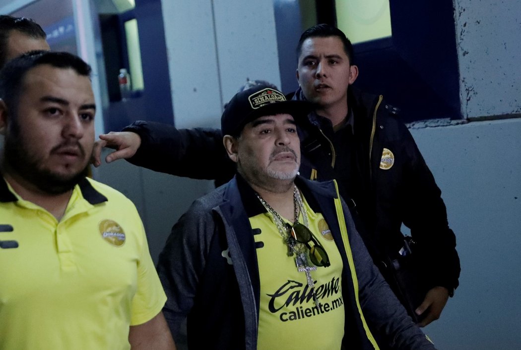 Diego Maradona před odvetou finále druhé mexické ligy