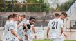 Vyškovští fotbalisté oslavují vstřelený gól