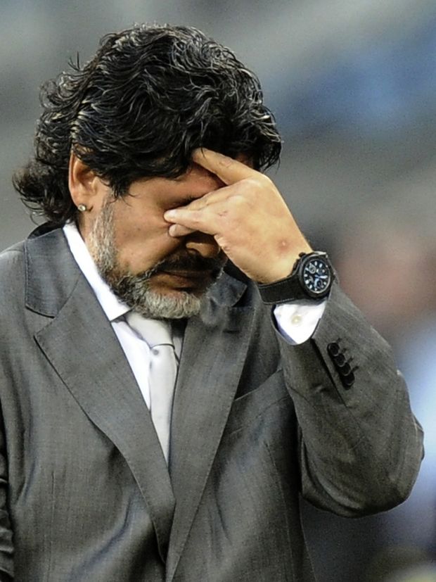 Diego Maradona prožíval při zápase s Německem těžké chvíle Diego Maradona prožíval při zápase s Německem těžké chvíle