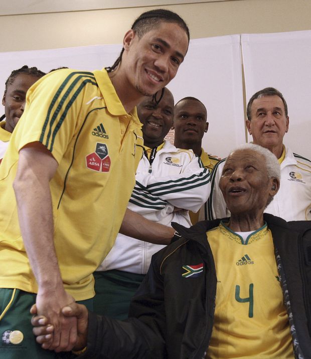 Steven Pienaar s Nelsonem Mandelou Steven Pienaar s Nelsonem Mandelou