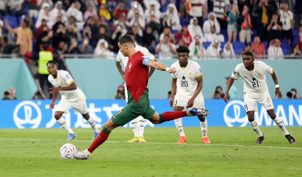 Ghana inkasovala proti Portugalsku první gól z kopačky Cristiana Ronalda, který si vybojoval a následně proměnil pokutový kop