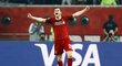 Levý bek Liverpoolu Andy Robertson oslavuje vítězství na MS klubů