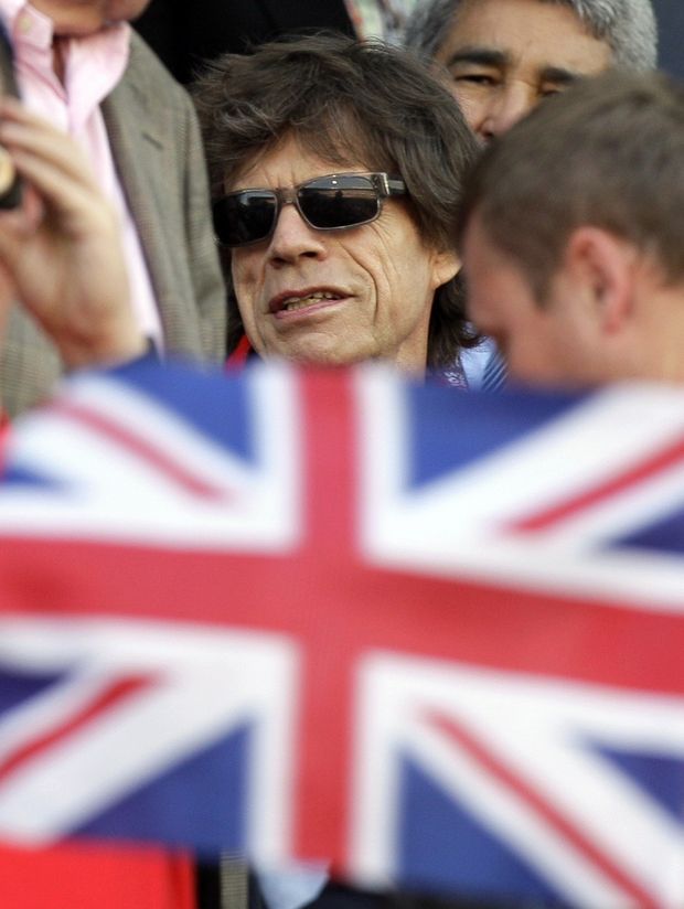 Mick Jagger fandil náruživě Anglii. Mick Jagger fandil náruživě Anglii.