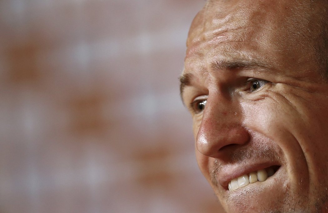 Arjen Robben na tiskové konferenci po pondělním nizozemském tréninku
