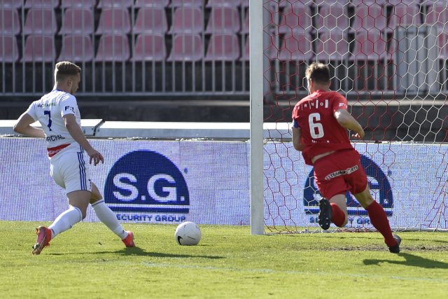 Václav Drchal a jeho branka v utkání se zbrojovkou Brno