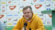 Sparťanský kouč Pavel Vrba na tiskové konferenci před finále MOL Cupu