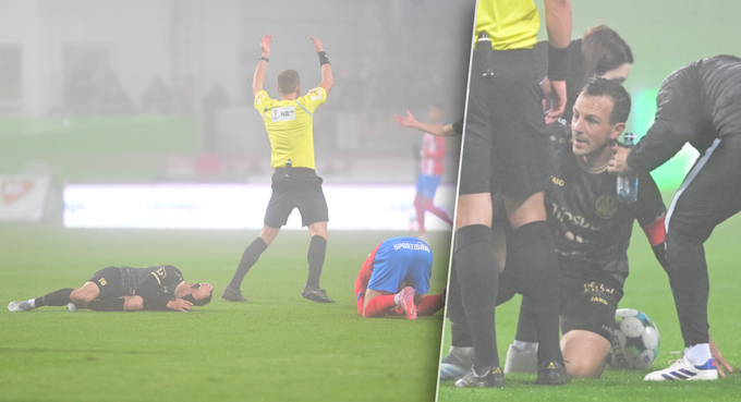 Strach o Daridu! Nepříjemný střet hlavami, záložník Brna dostal žlutou kartu Strach o Daridu! Nepříjemný střet hlavami, záložník Brna dostal žlutou kartu
