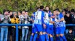 Fotbalisté třetiligového Chlumce nad Cidlinou se radují z gólu v poháru proti Plzni