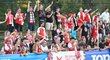 Do Kroměříže dorazila i početná skupina fanoušků Slavie