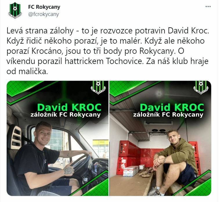 Představení záložníka FC Rokycany Davida Kroce
