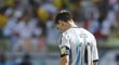 Messi se skloněnou hlavou sleduje zmar Argentiny proti Íránu