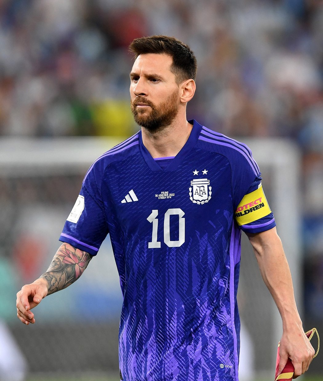 Lionel Messi v zápase proti Polsku