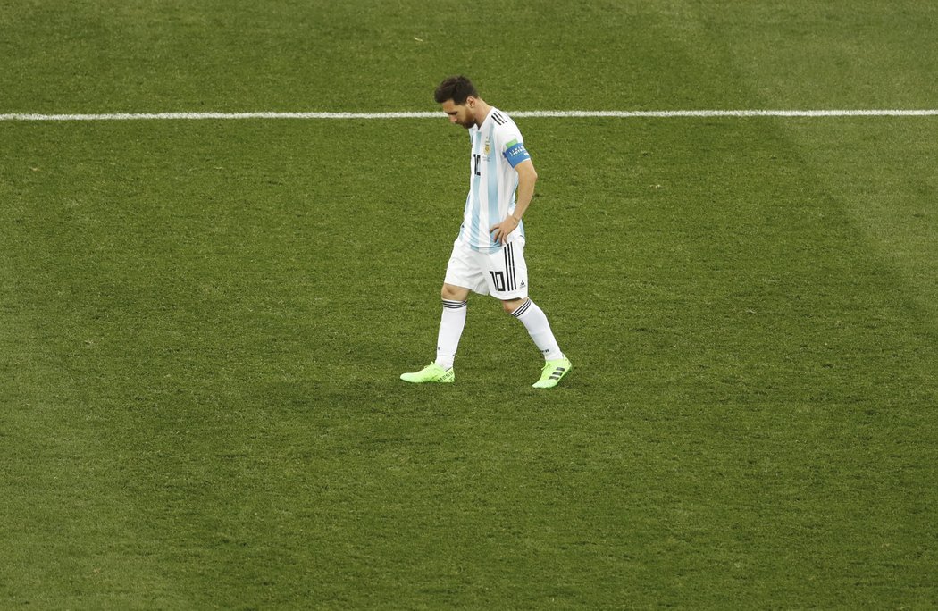 Frustrovaný Lionel Messi po zápase s Chorvatskem