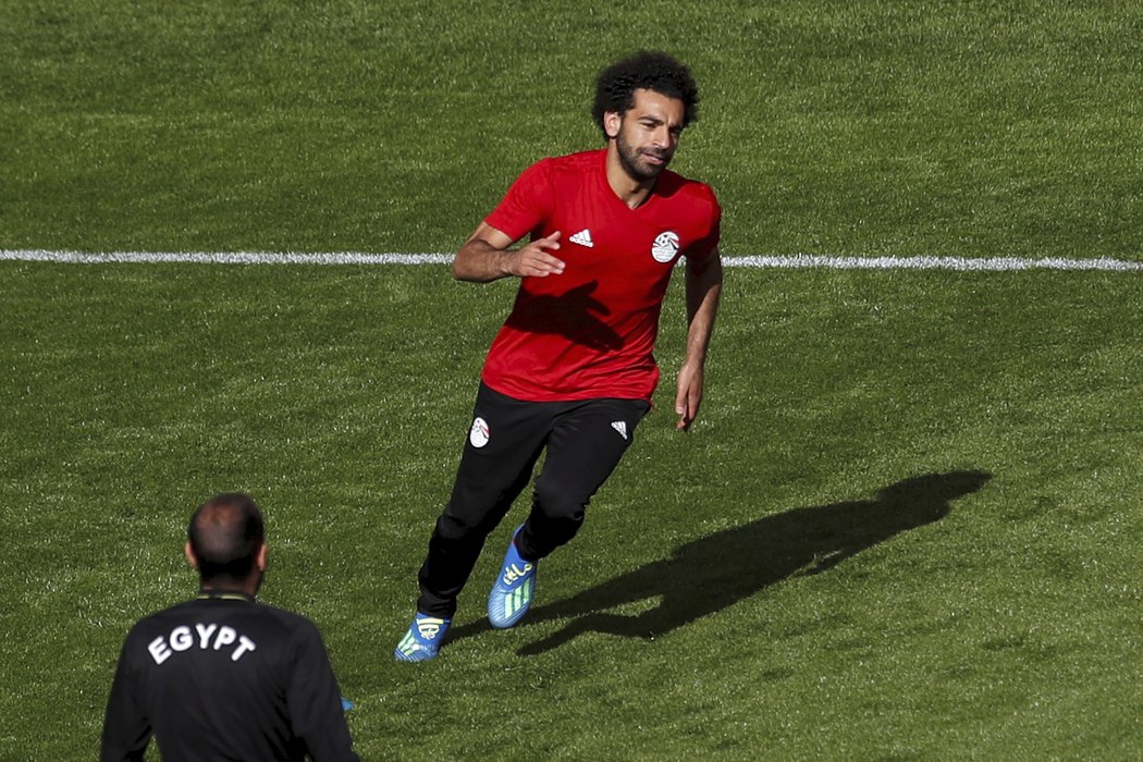 Mohamed Salah na tréninku Egypta
