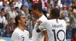 Raphael Varane a Antoine Griezmann dali Francii vedení 2:0