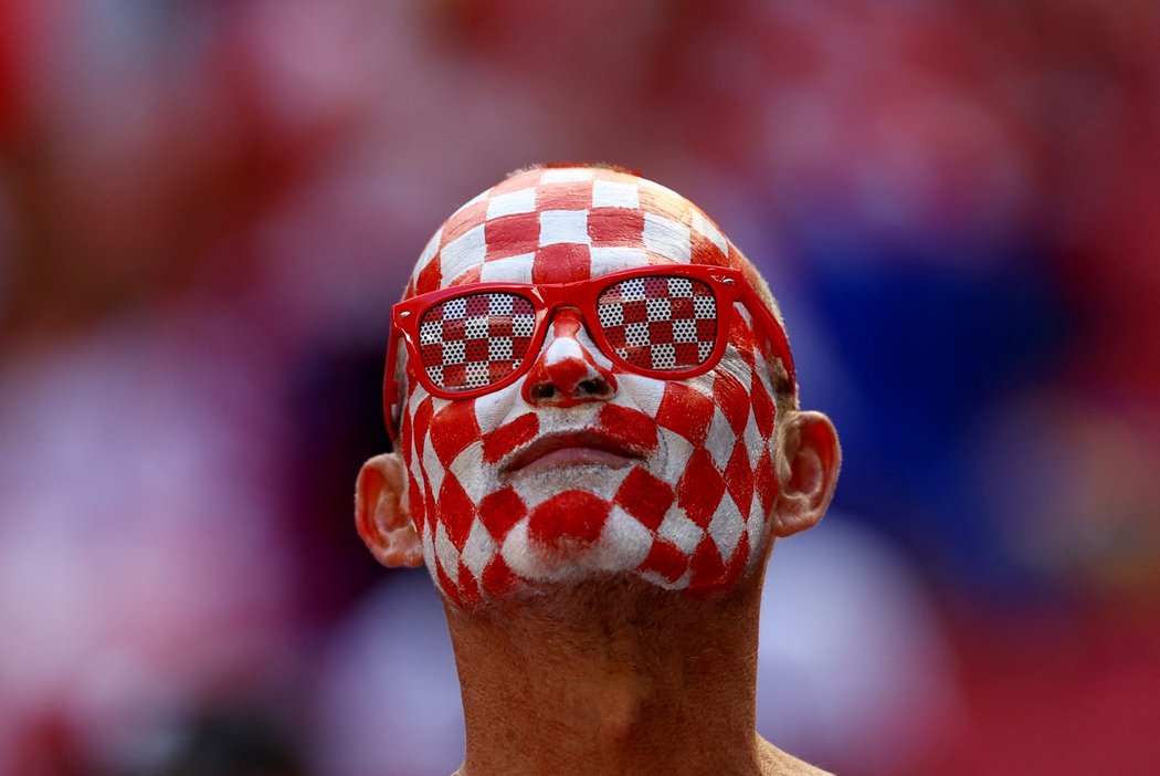 Chorvatští fanoušci před zápasem s Marokem