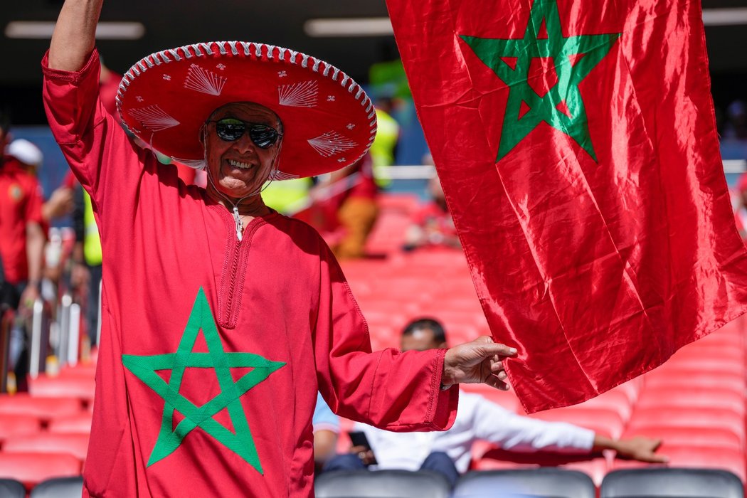 Fanoušci Maroka před utkáním s Chorvatskem