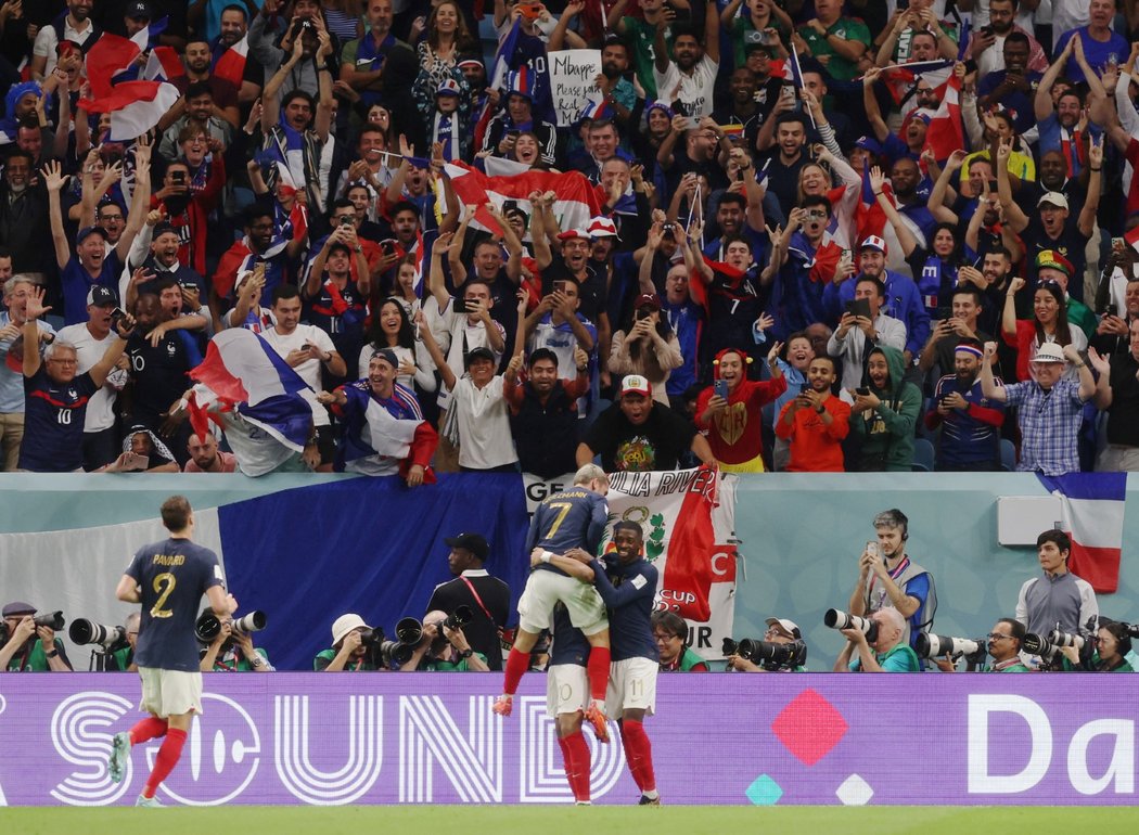 Francouzská radost v zápase s Austrálií