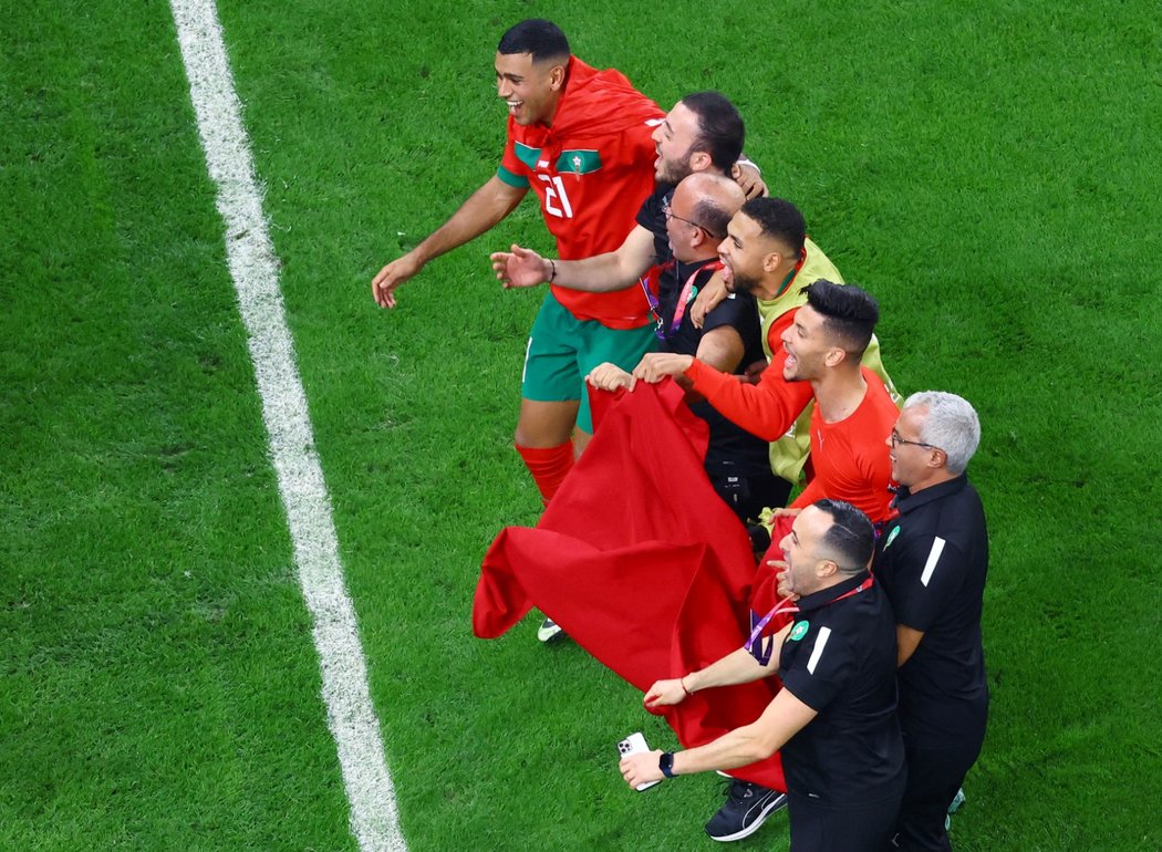 Marocká radost po senzačním vyřazení Španělů