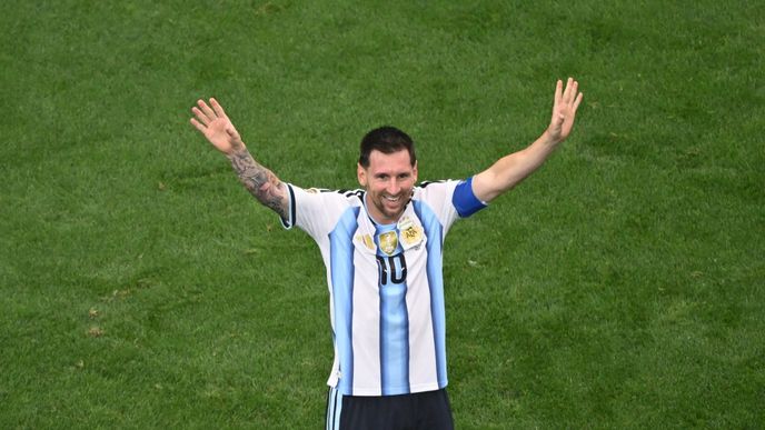 Lionel Messi slaví svůj rekordní gól na MS Lionel Messi slaví svůj rekordní gól na MS