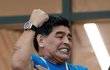 Diego Maradona fandil Argentině v utkání s Chorvatskem