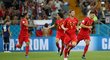 Belgičané se radují z gólu do sítě Japonska