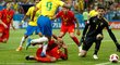 Zákrok belgického stopera Vincenta Kompanyho na Gabriela Jesuse, po kterém chtěli Brazilci penaltu
