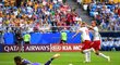 Christian Eriksen slaví vstřelený gól do sítě Austrálie