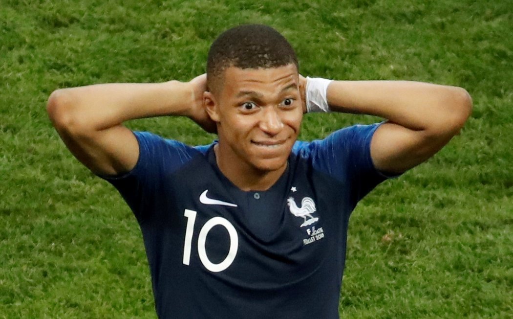 Francouzský útočník Kylian Mbappé během finále MS s Chorvatskem