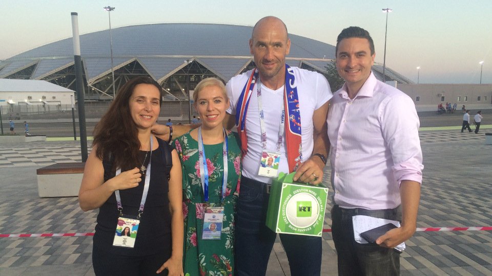 Jan Koller při návštěvě Samary, kam jej pozval ruský klub na světový šampionát
